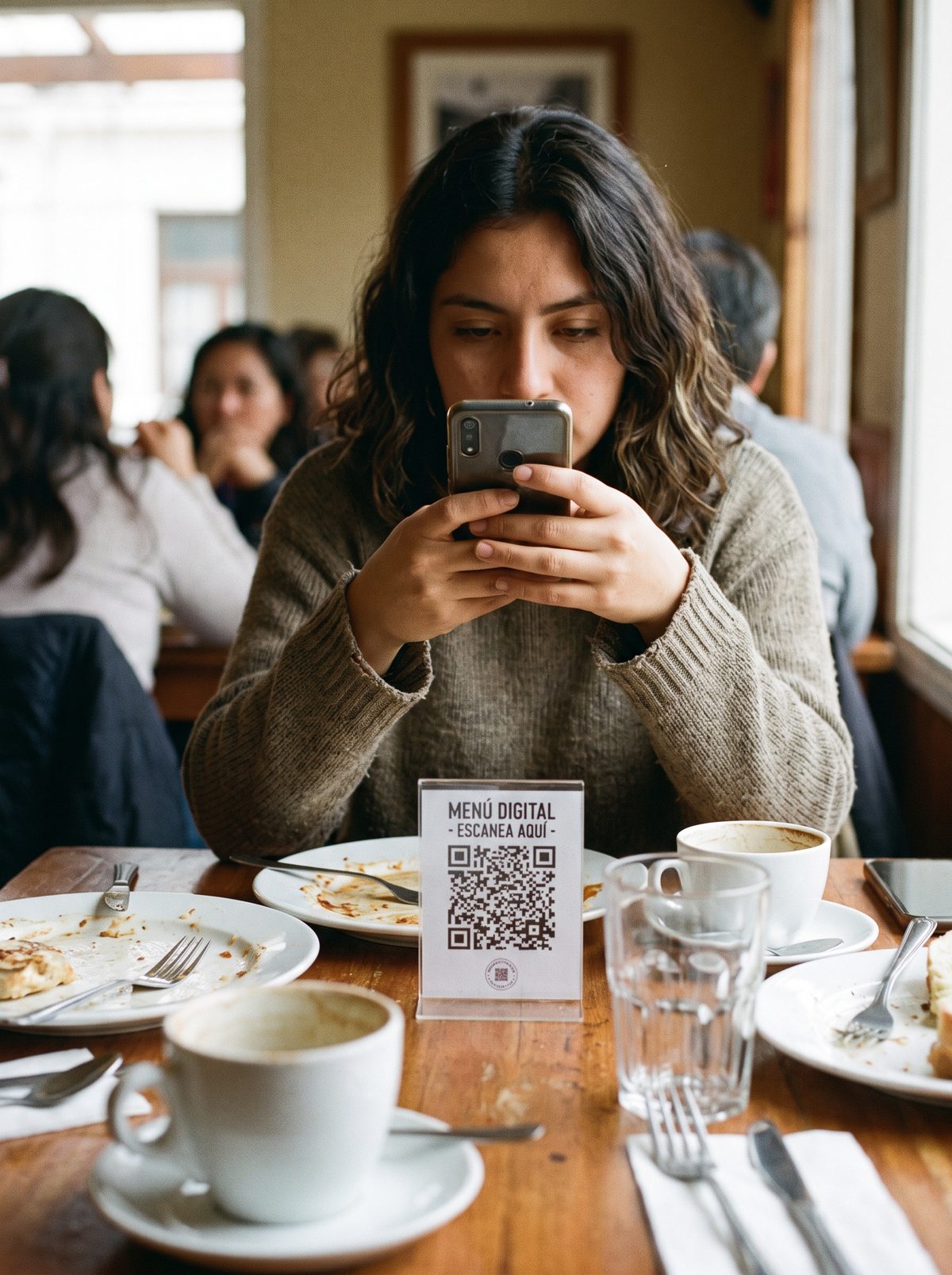 Cliente escaneando el menú QR y pidiendo desde su celular